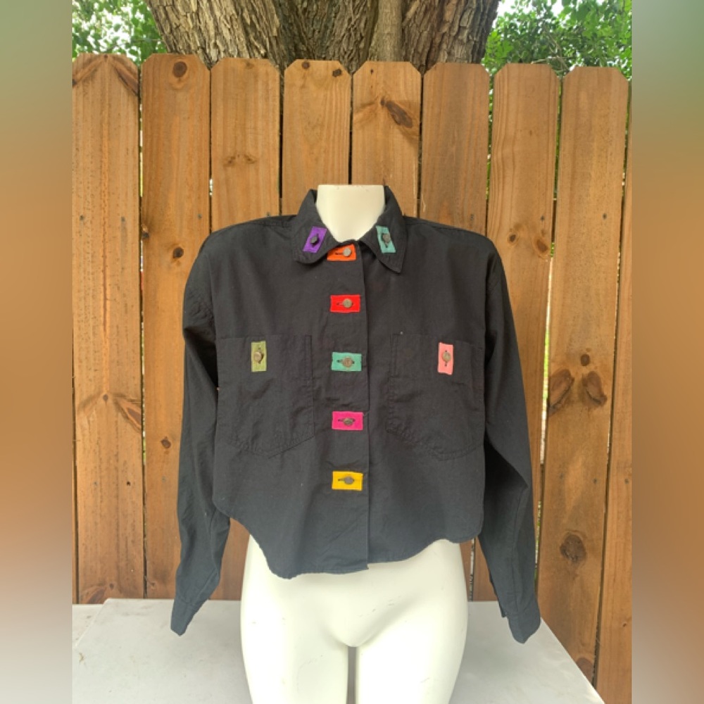 Vintage 90s Cristina ladies blouse size Medium.